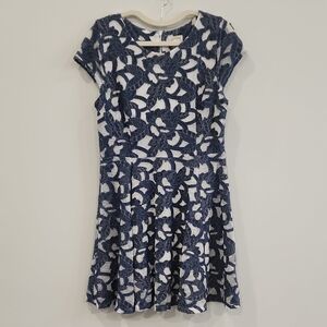 Maison Jules Denim Applique Dress in Navy and White, Size L